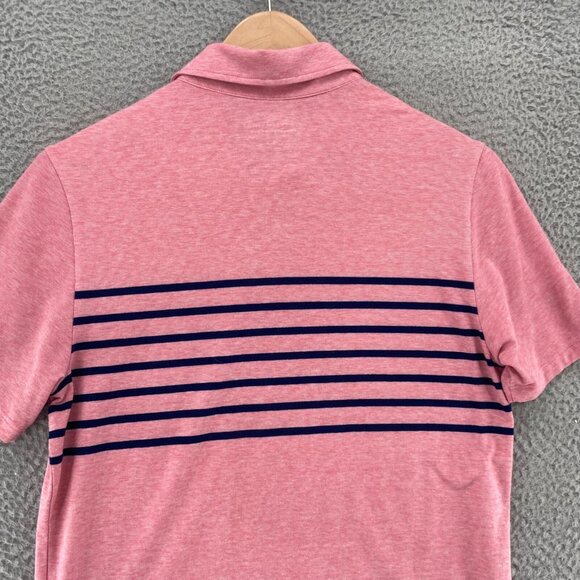 Vineyard Vines Shirt Mens Small Edgartown Polo Pink Striped Short Sleeve Casual - Picture 4 of 11